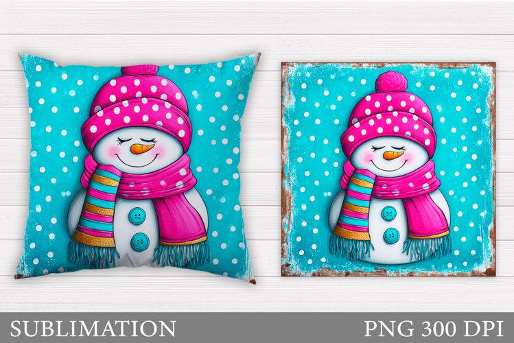 Christmas Snowman Pillow. Christmas Pillow Design