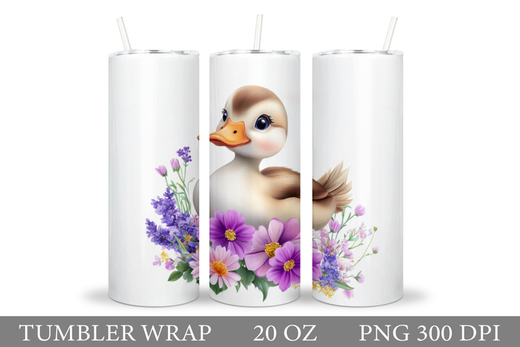 Cute Duck Tumbler Design. Summer Tumbler Sublimation example image 1