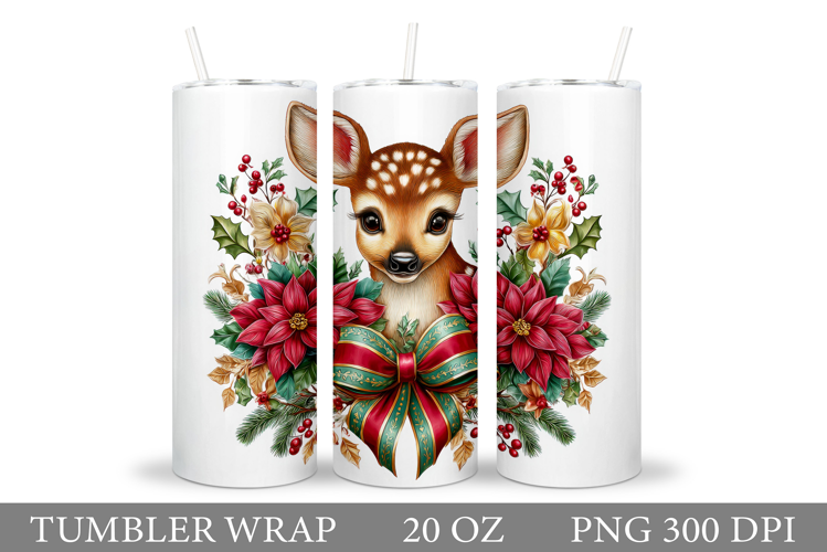 Christmas Deer Tumbler Design. Christmas Tumbler Sublimation