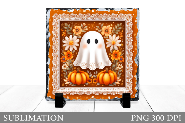 Cute Ghost Slate Design. Halloween Slate Sublimation