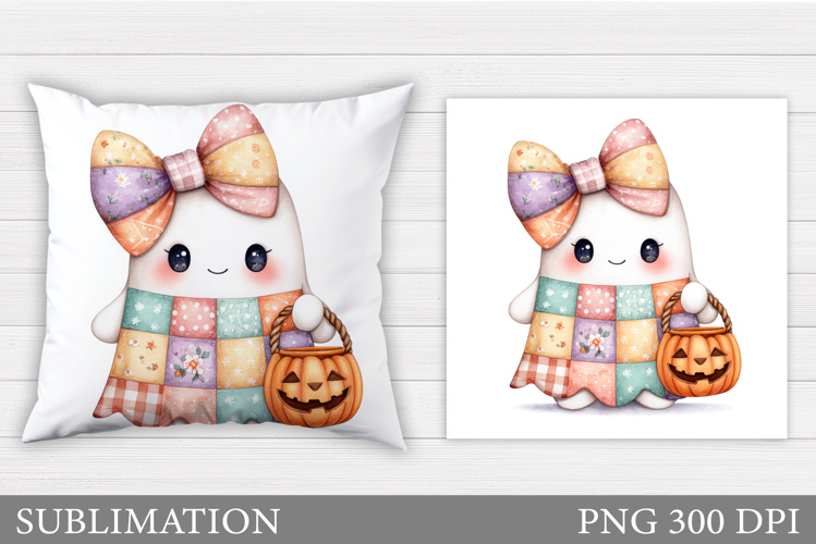Cute Ghost Pillow Design. Cute Ghost Sublimation