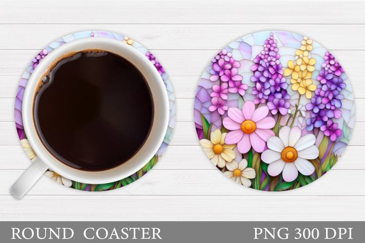 Wildflowers Coaster Design. Floral Coaster Sublimation