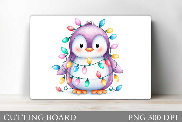 Cute Penguin Cutting Board. Christmas Cutting Board Design
