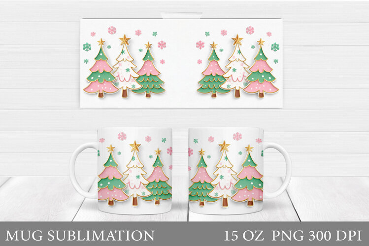 Christmas Tree Mug Sublimation. Christmas Tree Mug Design example image 1
