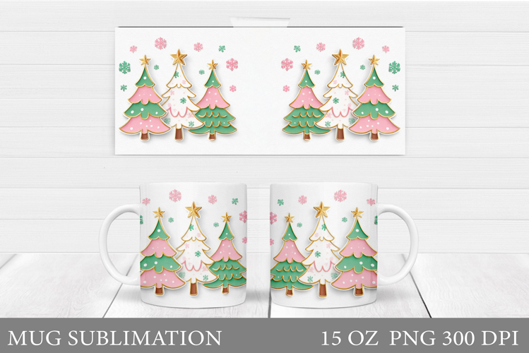 Christmas Tree Mug Sublimation. Christmas Tree Mug Design