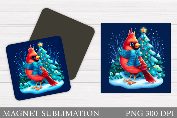 Cardinal Magnet Design. Christmas Magnet Sublimation