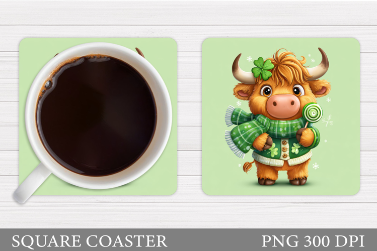 St Patrick Cow Coaster. St Patrick Coaster Sublimation