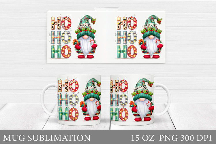 Christmas Gnome Mug Design. Christmas Mug Sublimation