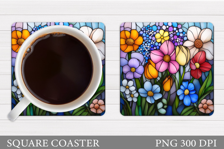 Wildflowers Coaster Design. Floral Coaster Sublimation