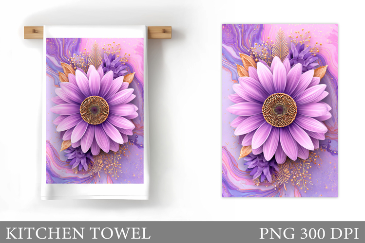 Floral Kitchen Towel Design. Flowers Kitchen Towel