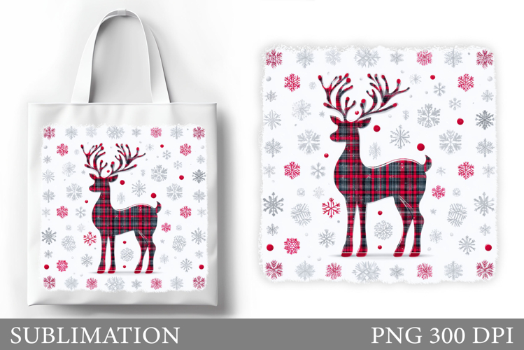 Christmas Deer Tote Bag. Christmas Tote Bag Sublimation