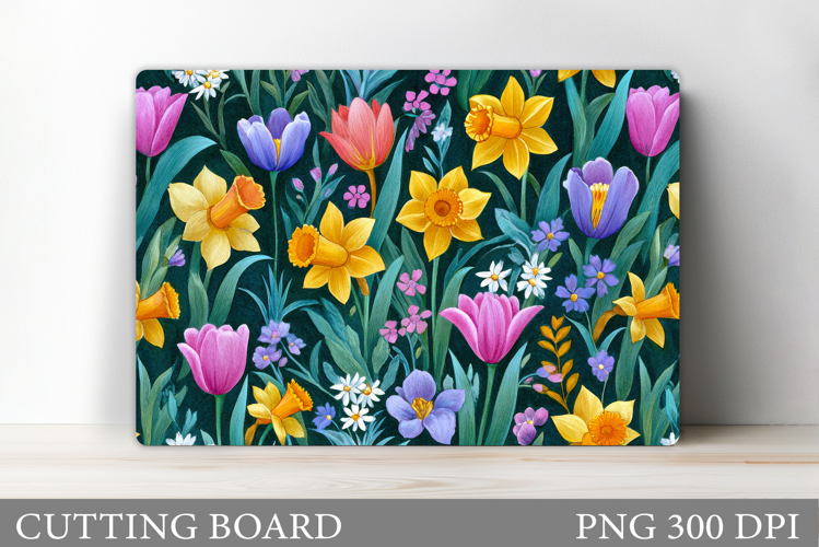 Spring Flowers Cutting Board. Flowers Kitchen Cutting Board
