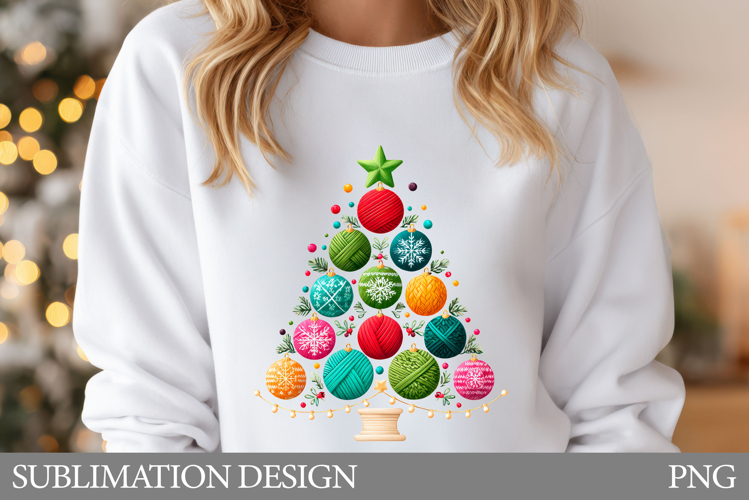 Yarn Christmas Tree T-Shirt. Christmas Tree Sublimation
