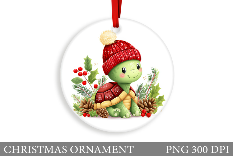 Cute Turtle Christmas Ornament. Christmas Ornament Design