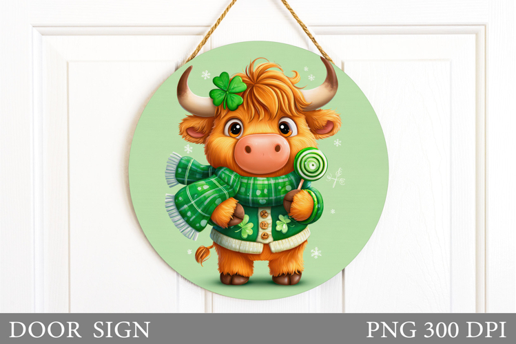 St Patrick Cow Door Sign. St Patrick Door Sign Sublimation