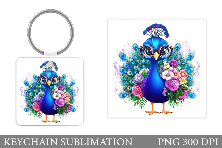 Peacock Keychain Design. Peacock Sublimation