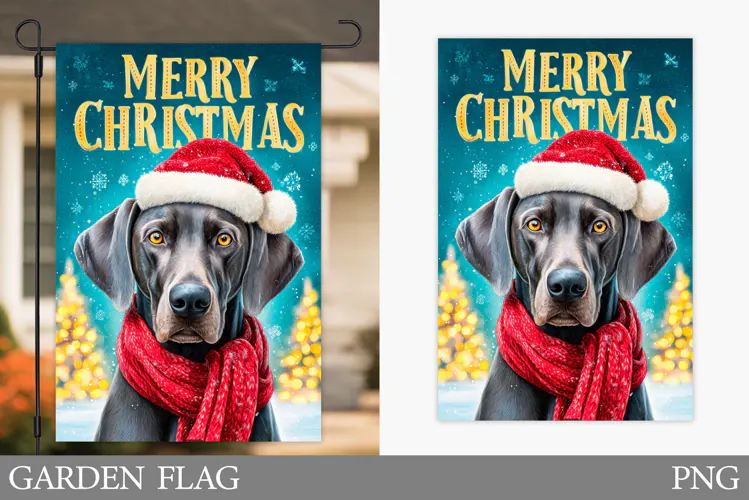 Christmas Dog Garden Flag. Christmas Garden Flag Design