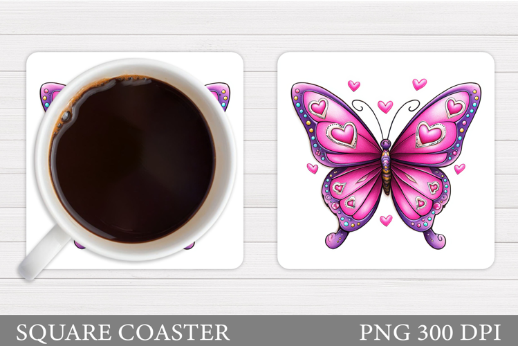 Butterfly Coaster Design. Butterfly Sublimation