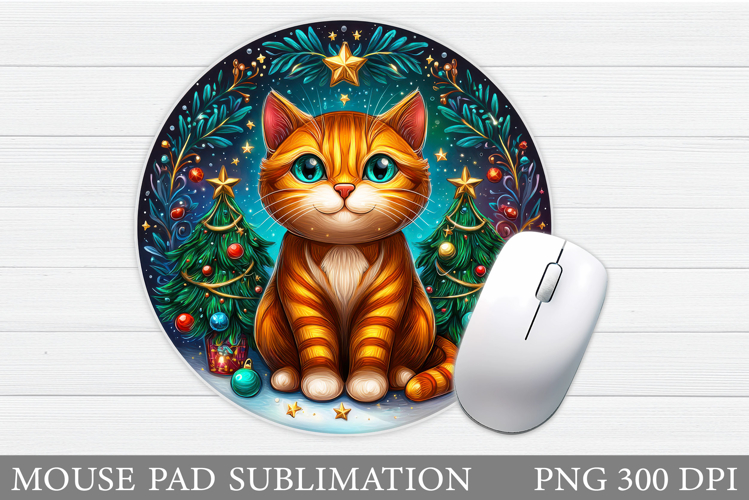 Christmas Cat Mouse Pad. Christmas Mouse Pad Sublimation