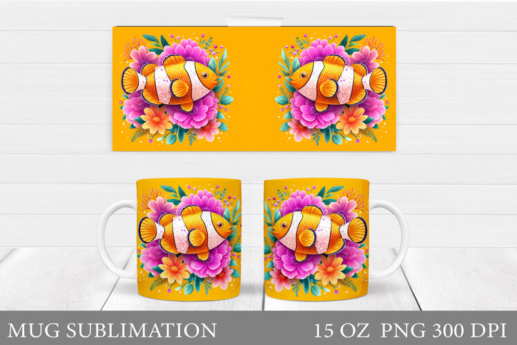 Fish Mug Wrap Design. Fish Sublimation example image 1