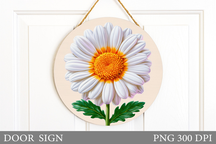 Flowers Door Sign Design. Daisy Flowers Door Sign example image 1