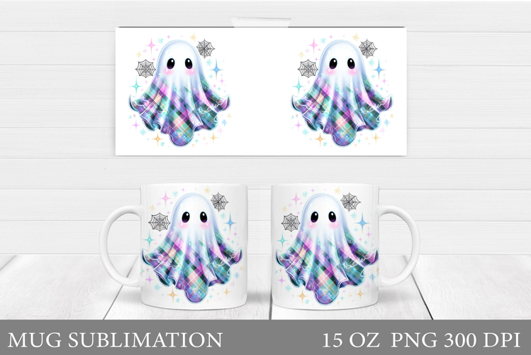Halloween Ghost Mug Design. Cute Halloween Mug Sublimation