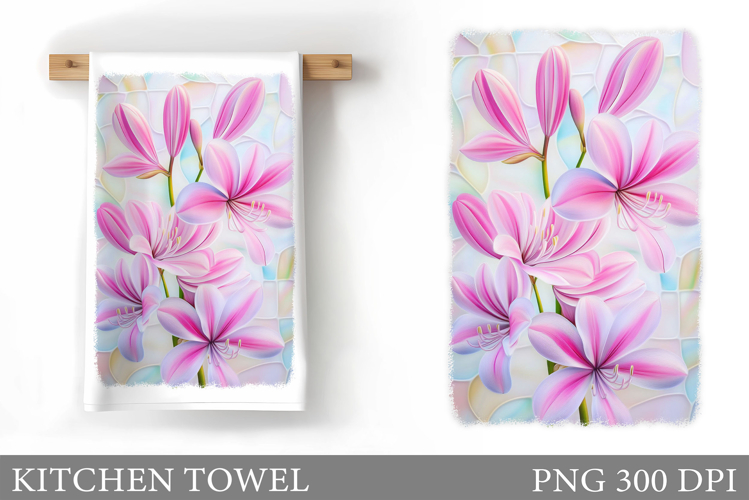 Flowers Kitchen Towel Design. Kitchen Towel Sublimation