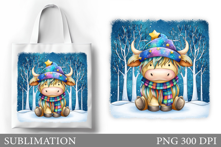 Christmas Cow Tote Bag. Christmas Tote Bag Sublimation