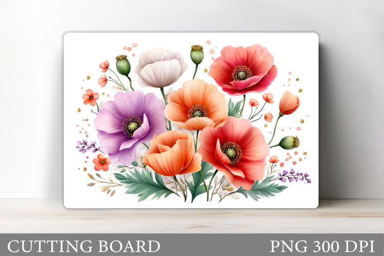 Wildflowers Cutting Board. Flowers Cutting Board Sublimation