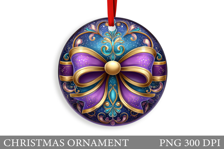 Bow Christmas Ornament. Christmas Ornament Sublimation