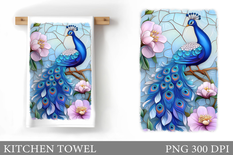 Peacock Kitchen Towel Design. Peacock Sublimation