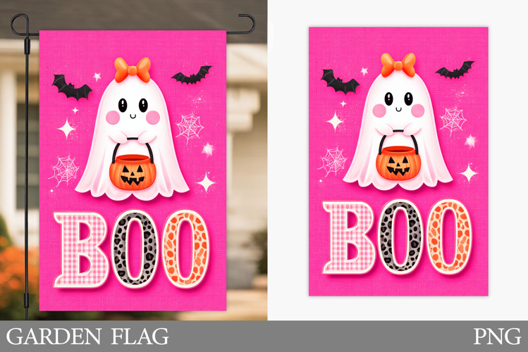 Ghost Garden Flag Sublimation. Halloween Garden Flag Design