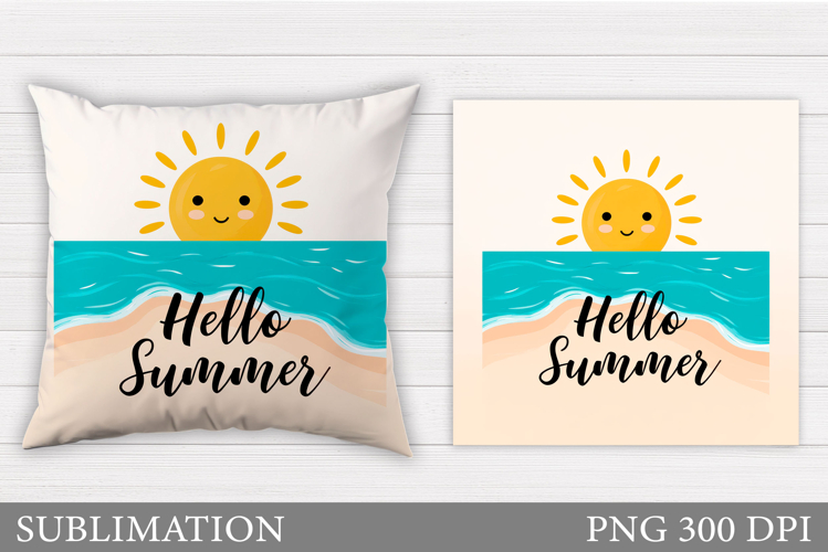 Sea Pillow Sublimation. Beach Pillow Design