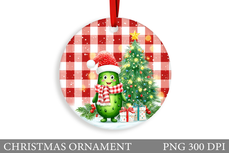 Cute Pickle Christmas Ornament. Christmas Ornament Design