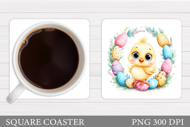 Easter Chick Coaster Design. Easter Coaster Sublimation
