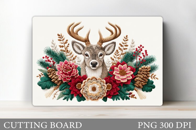 Christmas Deer Cutting Board. Christmas Cutting Board Design example image 1