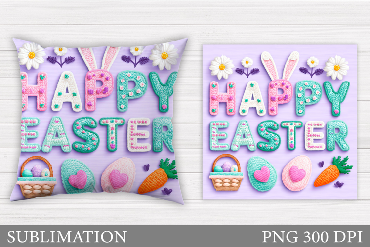 Happy Easter Pillow Design. Easter Sublimation