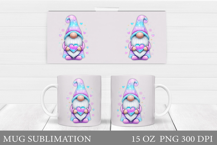 Valentines Gnome Mug. Valentines Mug Sublimation