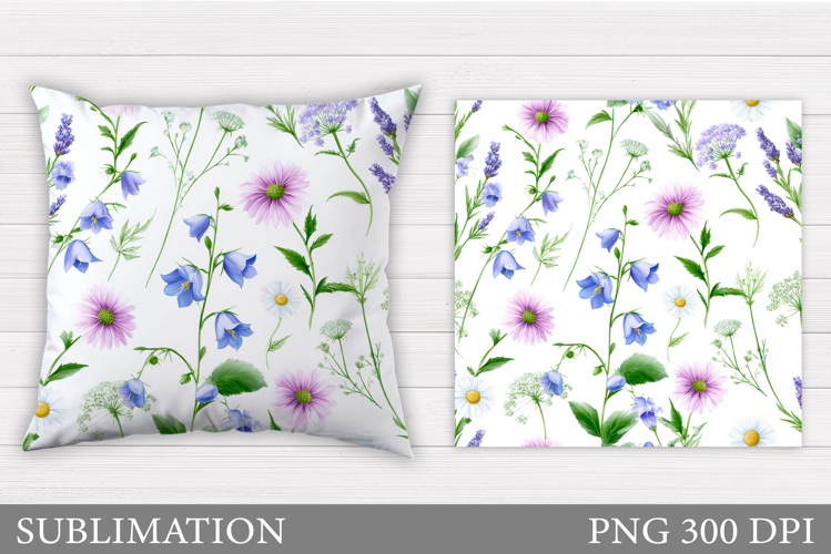 Floral Pillow Design. Flowers Sublimation example image 1