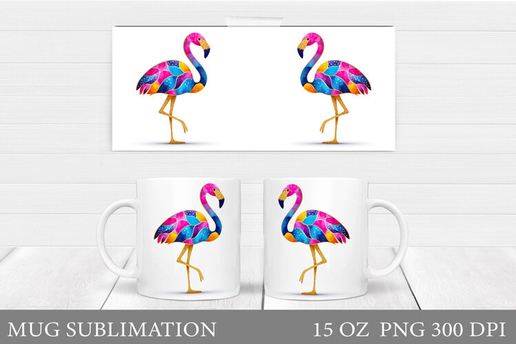 Flamingo Mug Wrap Design. Flamingo Mug Sublimation example image 1