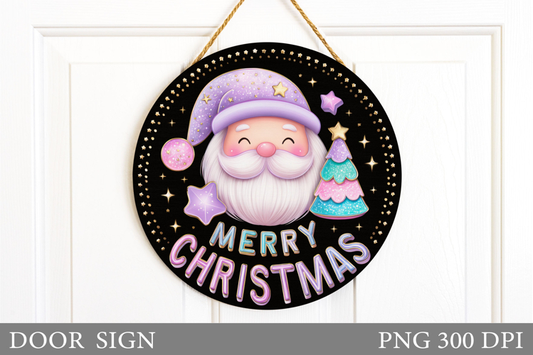 Santa Claus Door Sign. Christmas Door Sign Design