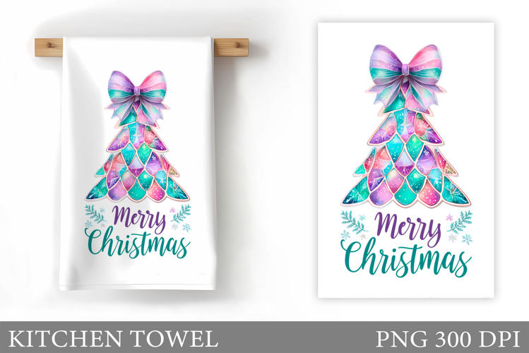 Christmas Tree Kitchen Towel. Christmas Deer Kitchen Towel