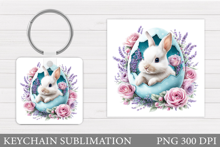 Easter Bunny Keychain Design. Easter Keychain Sublimation
