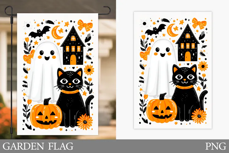 Halloween Garden Flag Design. Halloween Sublimation