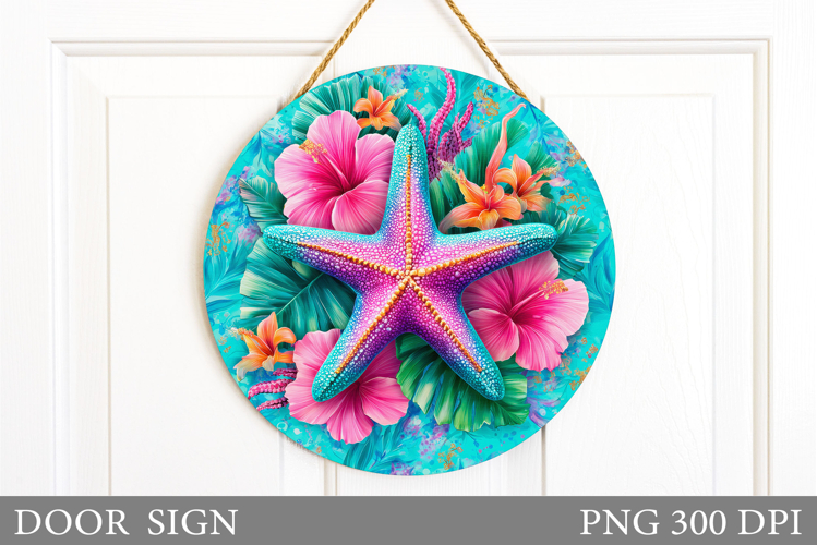 Starfish Door Sign Sublimation. Sea Sublimation