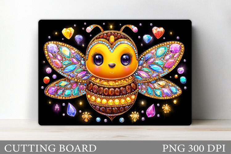 Cute Bee Cutting Board Design. Bee Flowers Kitchen Cutting example image 1