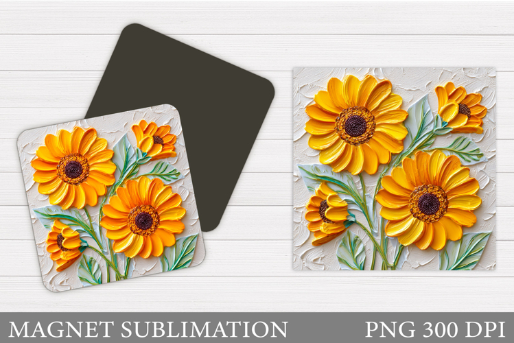 Flowers Magnet Design. Floral Magnet Sublimation