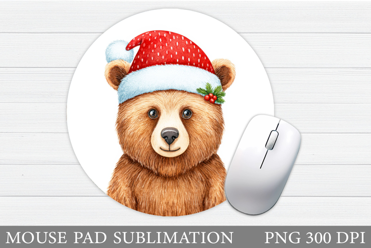 Christmas Bear Mouse Pad. Christmas Mouse Pad Design