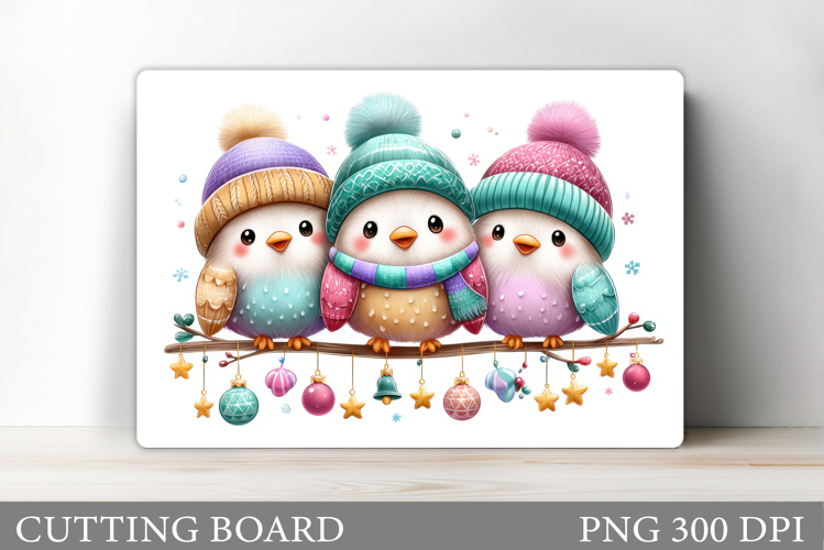 Christmas Birds Cutting Board. Christmas Cutting Board