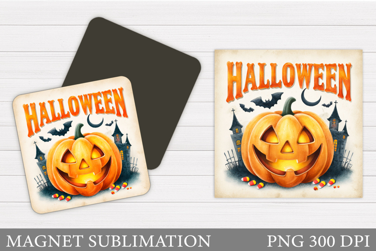 Halloween Pumpkin Magnet. Halloween Magnet Sublimation